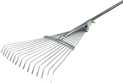 Грабли веерные провол.разд, 15 зубьев на алюм.ручке с фиксатором №2
