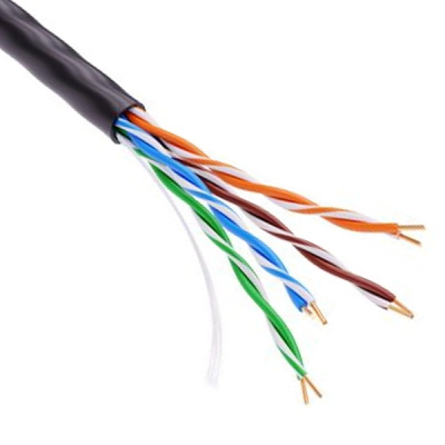 37612 Кабель U/UTP в/п 4*2*24 AWG Cat5e CСА PE черн