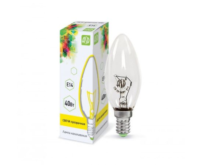 Лампа ASD 40W E-14 прозр.