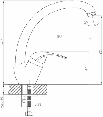 Смеситель для кухни HB4103 хром
