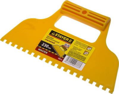 Шпатель STAYER зубч.6*6мм  230мм 1022-6