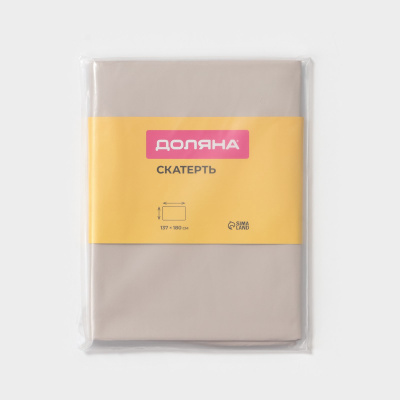 Скатерть ПВХ 137*180см серо-бежевый Доляна (10620861)