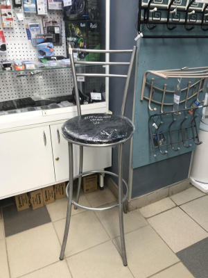 Стул Барный черн.крокод./хром