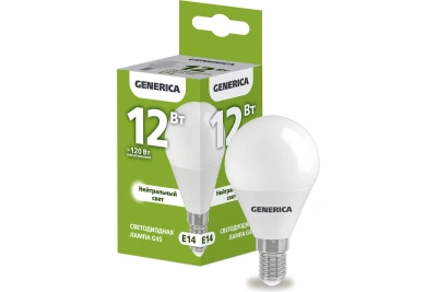 Лампа Софит 12Вт 4К Е14 G45 Generica 1647629