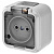 Розетка 1ОП РА16-296 сер/прозр. аква Пралеска