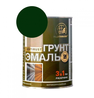 Грунт -эмаль 3в1 "Радуга" 0.9кг зелёный