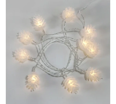 Гирлянда Шишки 1,5м тепл.бел 303-098