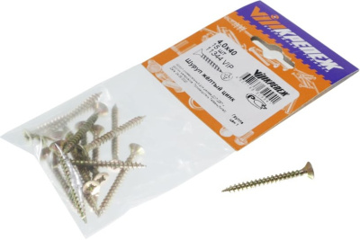 Шуруп желтый цинк 4,0/40 15шт