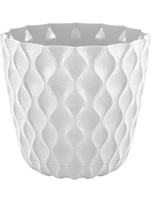 Горшок для цветов InGreen Wave 0,65л,D115мм белоснежный жасмин