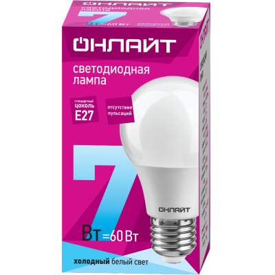 Лампа Онлайт А60-7-230-4К-Е27 71648