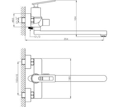 Смеситель для ванны НВ22589