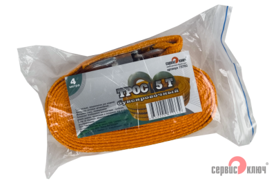 Трос ленточный 5т, 2крюка в пакете 73703