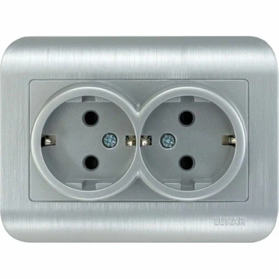 Розетка 2СП LUXAR Deco серебро