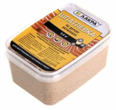 Шпатлевка по дереву(дуб) 600г ЛАКРА