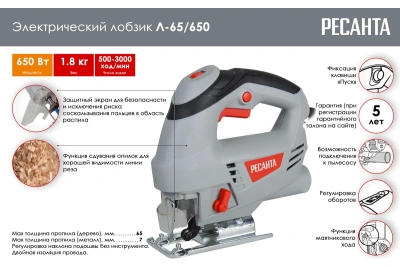 Лобзик эл.Л-65/650 Ресанта