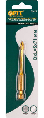 Сверло по кафелю 4гр титан.5мм под биту 35475