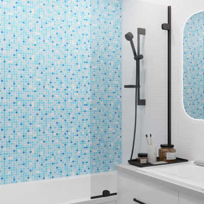 Панель ПВХ 957*480*0,3мм "Микс голубой" Стелла