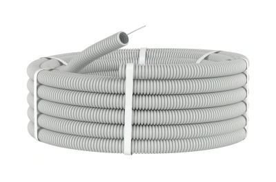 20589 Труба гофр.32мм ПВХ (серая) с зондом 1м