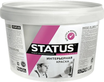 Краска ВД-АК д/стен и потолков 13кг "STATUS"