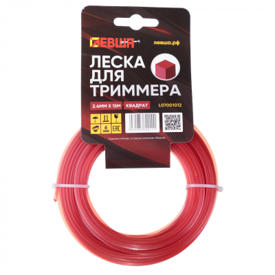 Леска д/триммера 2,4*15м квадрат Левша