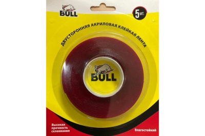 Акриловый двустор.скотч 10мм*5м "BULL"