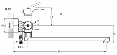 Смеситель для ванны FAB7-А020